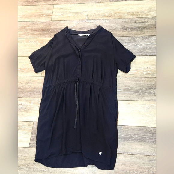 Numph Black Short Beach Coverup Sleeve Dress Size 40 Or Size 10 - Picture 1 of 14